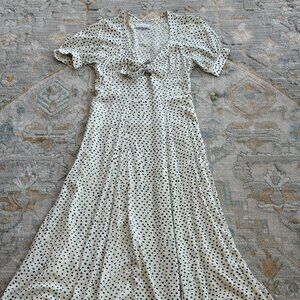 Urban Outfitters | UO Devin Polka Dot Tie-Front Midi Dress, US 4 / UK 8